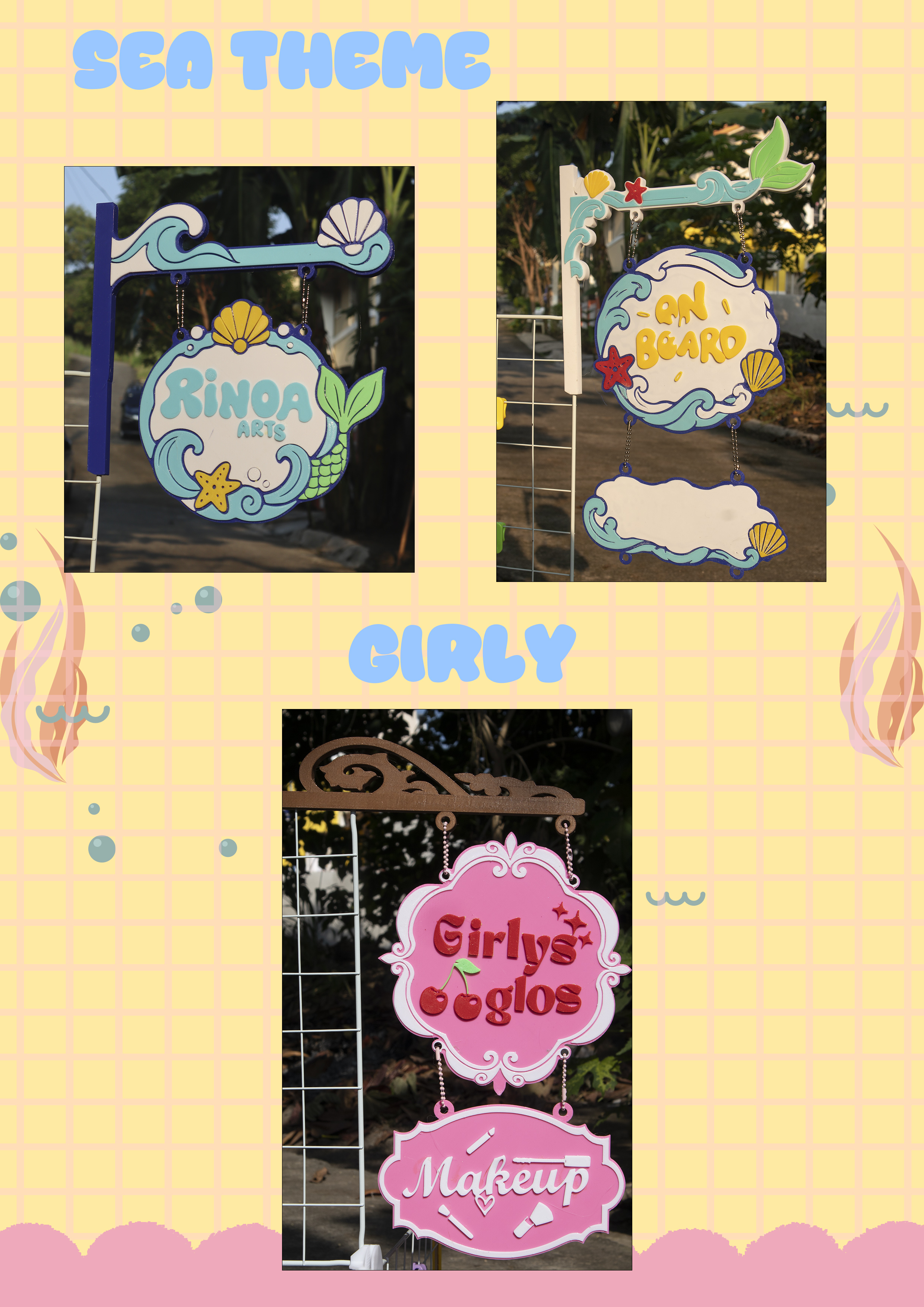 🌊 SEA THEME + GIRLY SIGNAGE BUNDLE